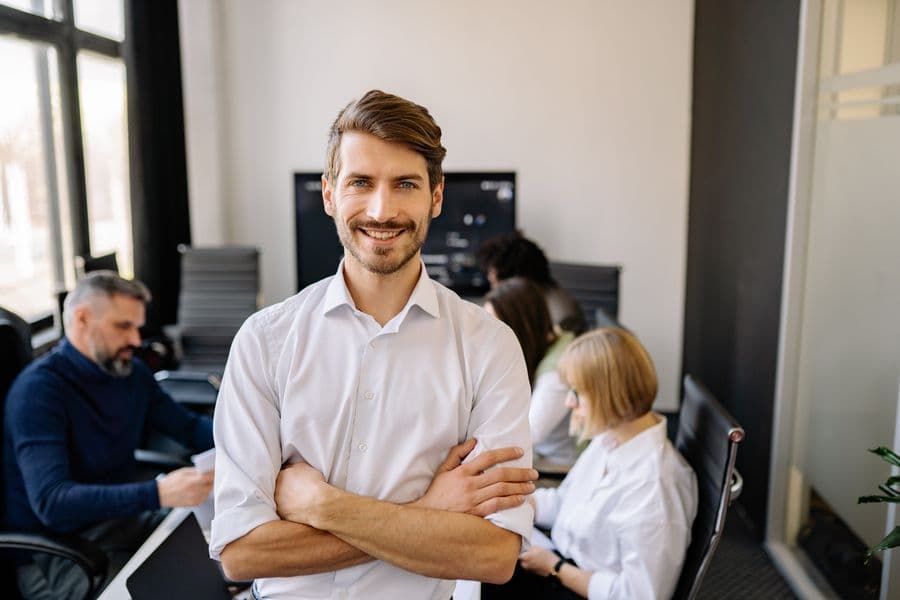 An employer connecting with candidates